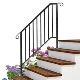 Matte Black Outdoor 3 Level Iron Handrail 33331120