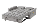 4 in1 Loveseat Sofa Bed Armrests & Storage Pockets, Multi-Function Tufted Pull-out Sofa Bed W2186P166130