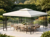 10' x 10' 2-Tier Gazebo Canopy Replacement Cream White UV Shield Top, for Garden Outdoor 34310833