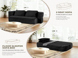 Convertible Sofa Bed with Blanket, Boneless Cloud Couch Queen Scott Fabric for Living Room Bedroom, 07805467