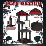 Gothic Cat Tree - 49in Black Cat Tower with Throne Goth Bed, Coffin-shaped Perch, Durable Sisal 99182828