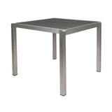 ZUN Outdoor Dining Table - Anodized Aluminum - Wicker Table Top - Square - Silver and Gray - 35" 64420.00