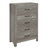 ZUN Rustic Design Gray Finish 1pc Chest with Storage Drawers Black Metal Hardware Bedroom Furniture B01146553