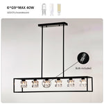 ZUN 6-Light Farmhouse, Modern Industrial Linear Rectangular Crystal Pendant Light Cage W1592P232593