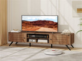Oak Mid-Century Modern TV Stand for 65-Inch TVs, 210 lbs Capacity Media Console with Storage 43045845