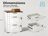 () Barn Door 3-Drawer P2 Particleboard Melamine-Faced Wooden Filing Cabinet 10192026