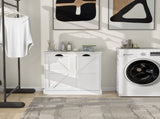 Two-Compartment Tilt-Out Laundry Sorter Cabinet-White W282P190993