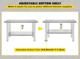 Stainless Steel Workbench 24x36x32 Inch Commercial Food Prep Workbench Heavy Duty Prep Workbench 31621967