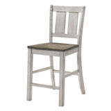 ZUN Antique White Finish Solid wood Farmhouse Design Kitchen Set of 2pc Counter Height Dining Chairs B011P230008