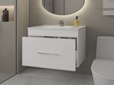 Story Floating Bathroom Vanity Set with Sink, One Drawer White B128P314808
