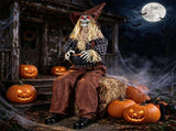 53" Halloween Sitting Scarecrow Animatronic with Jump Scare Motion, Sound Triggered Spooky 44685308