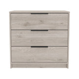 ZUN Cannon 3-Drawer Rectangle Dresser Light Grey B06280505