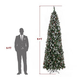 9ft Automatic Tree Structure Pointed Pencil Shape PVC Material Green Sticky White 460 Lights Warm 09512902