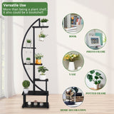 6th Floor Half Moon Ironwood Suitable For Garden Balcony Patio Lawn Home Decoration Plant Stand 96802284