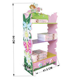 ZUN Kids Funnel Olivia the Fairy Girls Hand Painted 3 Tier Flower Bookcase with Drawers B05367936