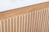 Arcora 36 Inch Wall Mounted Bathroom Vanity with Sink Curved Design, Wave Texture Wood Finish, W3235P336190
