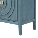 Retro Sideboard door with Circular Groove Design Round Metal Door Handle for Entrance, Dinning Room, 42078691