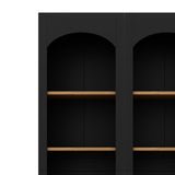 ON-TREND Free Standing 5 Tier Bookshelves, Bookcases Set of 2, Farmhouse Two-Tone Storage Cabinet N721P245734B