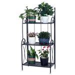 ZUN Metal Foldable 3-Tier Plant & Home Décor Display Stand Rack / Book Shelf 04893666