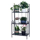 ZUN Metal Foldable 3-Tier Plant & Home Décor Display Stand Rack / Book Shelf 04893666