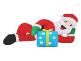7FT Lighted Christmas Inflatable Decoration, Inflatable Santa Lying on Floor, Funny Blow Up Yard 44811194