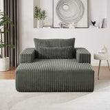 75-Inch Corduroy Sponge Sofa Lounge Chair,No Assembly Required,Fluffy Modern Sleeper Chair for W834P206093