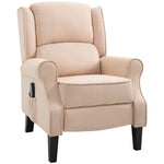 ZUN Cream White Recliner Chair. Wingback Single Sofa with Vibration Massage, Heat, Push Back 88696521