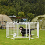 ZUN Dog Playpen Indoor 32 inch 8 Panels Metal Dog Pen Pet Dog Fence Outdoor Exercise Pen with Doors, W368P234001