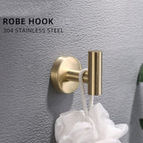 4-Pieces Brushed Nickel Gold Bathroom Accessories Set, Stainless Steel Bathroom Hardware Set, Bath W1932P156242