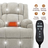 ZUN Dual Motor Heat Massage Infinite Position Up to 350 LBS Electric Power Lift Recliners with W1803P251220