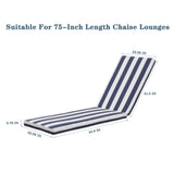 2PCS Set Outdoor Lounge Chair Cushion Replacement Patio Funiture Seat Cushion Chaise Lounge Cushion 64958234