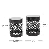 Outdoor Metal S/2 end table 73606.00BLK