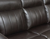 Luxury Power Reclining Sofa Recliner in Dark Brown Top-Grain Leather - Ultimate Comfort with Power B081107753