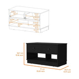 Tulip Storage Bench, Two Drawers, Two Shelves B128P148982