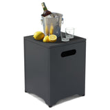 41*41*50.5cm Square Black Flip-top Gas Storage Garden Iron Side Table 94913946