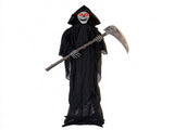 6 FT Life Size Animated Grim Reaper Halloween Prop with Flashing Red Eyes Full Body Wiggle, Sound 98538347