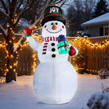12FT Tall Lighted Christmas Inflatable Decoration, Inflatable Giant Snowman Holding Gift Boxes, 32797863