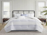 6 Piece Cotton Jacquard Oversized Comforter Set-Full B035P280376
