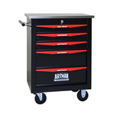 ZUN 5 Drawers Multifunctional Tool Cart with Wheels,Metal Rolling Tool Cart Storage for Garage Workshop W1102P245250