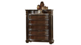 Traditional Style 5-Drawer Chest With Metal Handle Pulls Made with Wood in Dark Walnut 808857853837