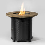 ZUN 30inch Round Fire Pit Table Propane Fire Table with Lava Rocks 50497118