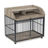 GO 44'' Heavy Duty Large Dog Furniture for Large Medium Dog with Lockable Wheels, Wooden Dog WF323360AAE