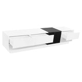 ON-TREND Sleek and Stylish TV Stand with Perfect Storage Solution, Two-tone Media Console for TVs Up WF311772AAK