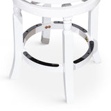 30" Bar Stool, White Finish, Black Leather Seat B04660737