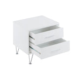 ZUN 2 Drawers Nightstand with Metal Legs, White B016P253805