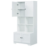 ZUN Tall and Wide Bathroom Floor Storage Cabinet, Bathroom Storage Unit, Freestanding Cabinet with 4 N725P179705K