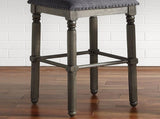 Arnhem Wood Upholstered Swivel Counter Height Stool, Set of 2, Grey T2574P164817