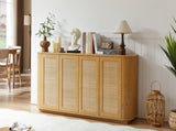 64-inch wave shaped TV stand, rounded corner sideboard, storage cabinet, buffet, wood vertical W1162P309026