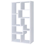 8-shelf White Geometric Bookcase B062P145424