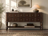 Vintage Console Table with Solid Wood Legs, 47.8'' Entryway Sofa Table with 4 Storage Drawers and W1202P509849